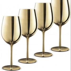 Zestaw luksusowych szklanych kieliszków złotych, 4 szt, dmuchany ustnie
